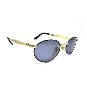 VINTAGE! ROLLING 703 COL 101 SMALL ROUND BLACK GOLD 90'S SUNGLASSES ITALY